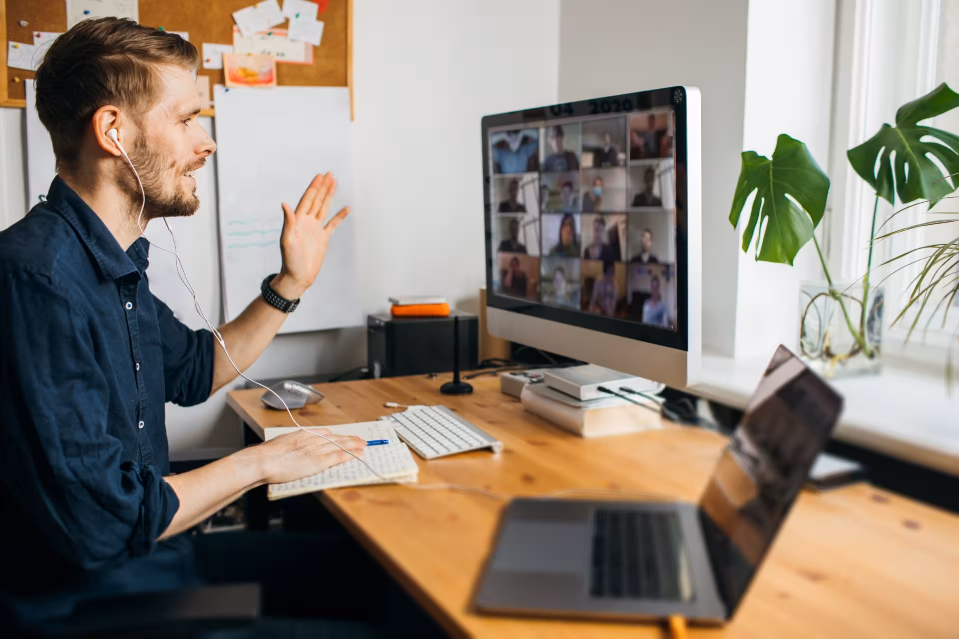 man on a zoom meeting
